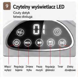 Elektryczny leżaczek bujaczek niemowlęcy z daszkiem i sterowaniem z aplikacji – szary