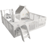 Kojec dla dziecka modułowy plastikowy + HUŚTAWKA + ZJEŻDŻALNIA + DOMEK . Suchy basen  230 x 160